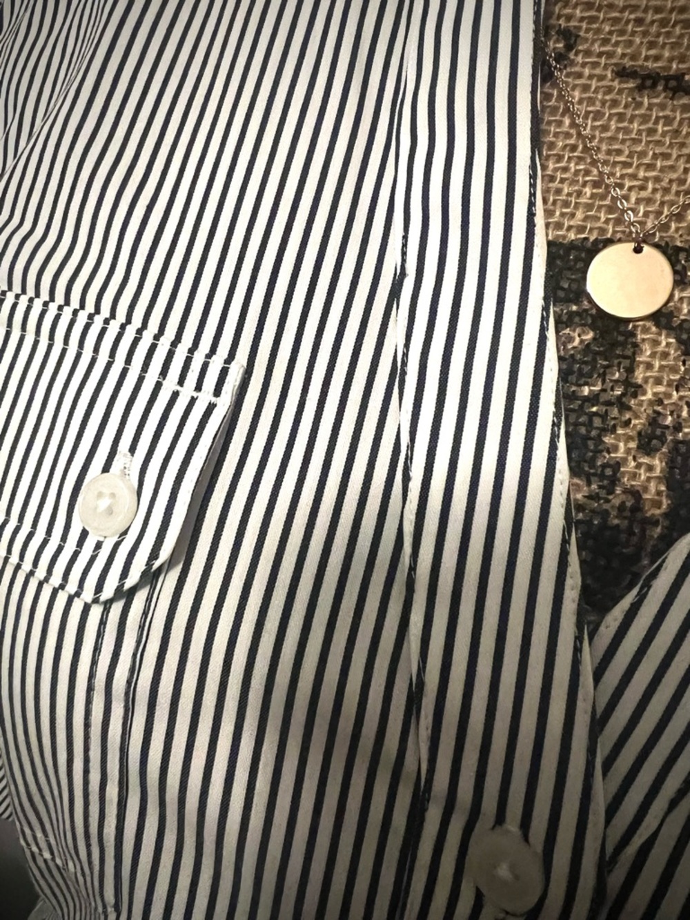 EXPRESS Classic Striped Button-Up Shirt - NWT - Picture 5 of 7